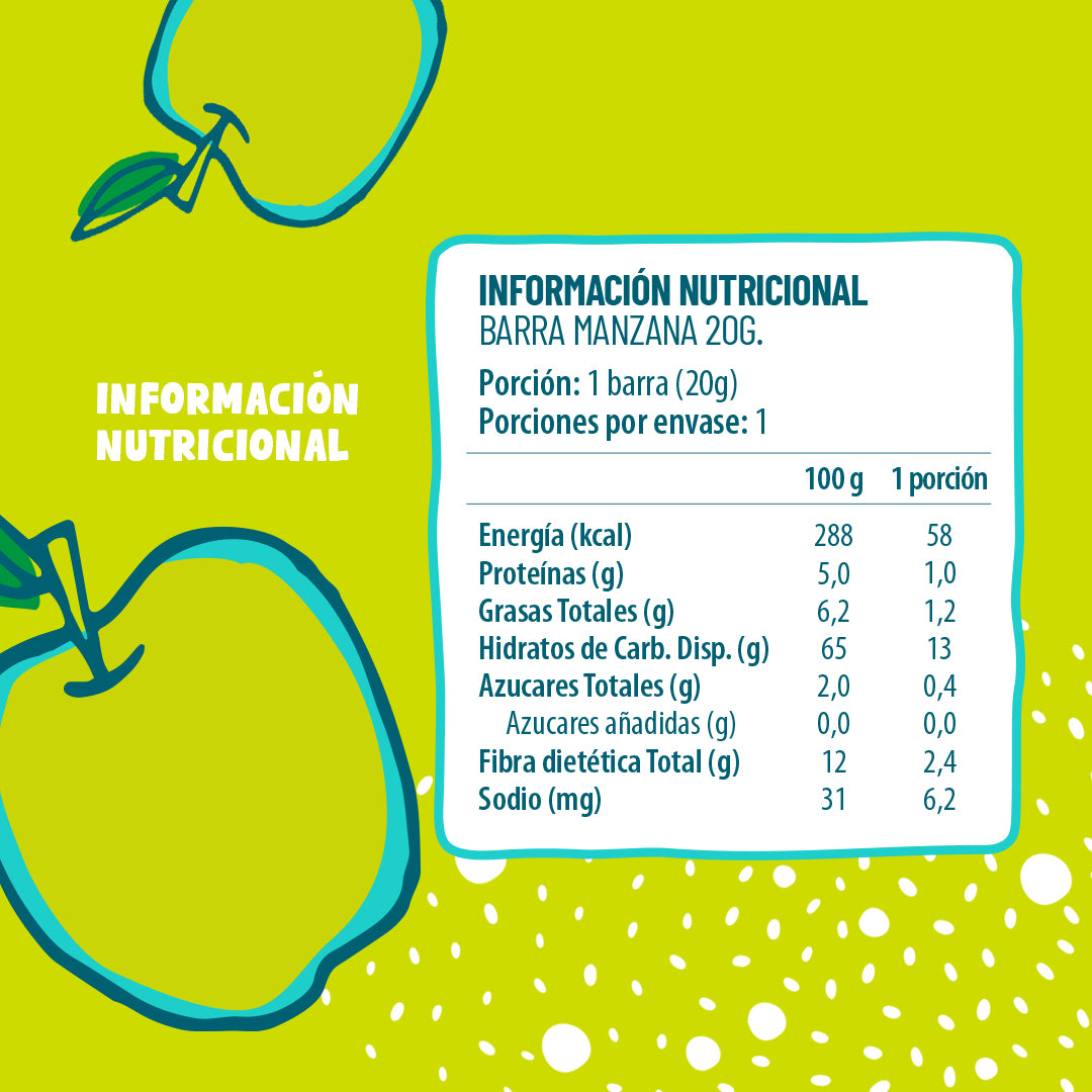 Barra Cereal Manzana 20g (30 Unidades)