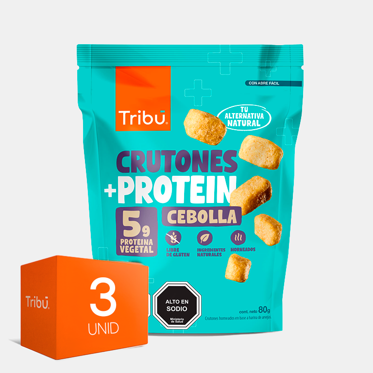 CRUTON PROTEIN SABOR CEBOLLA 80GR (3 UNIDADES)