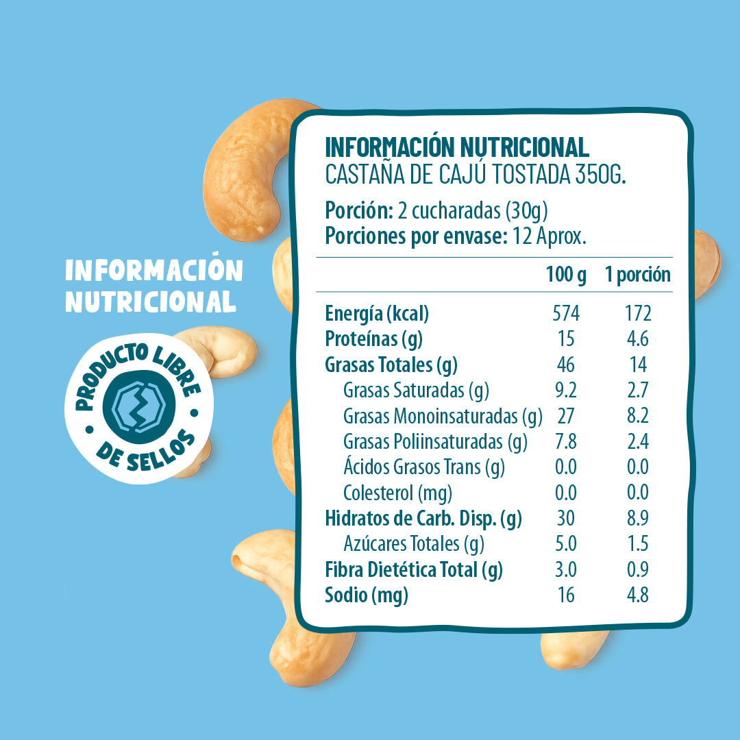 Castaña De Cajú Sin Sal 350g