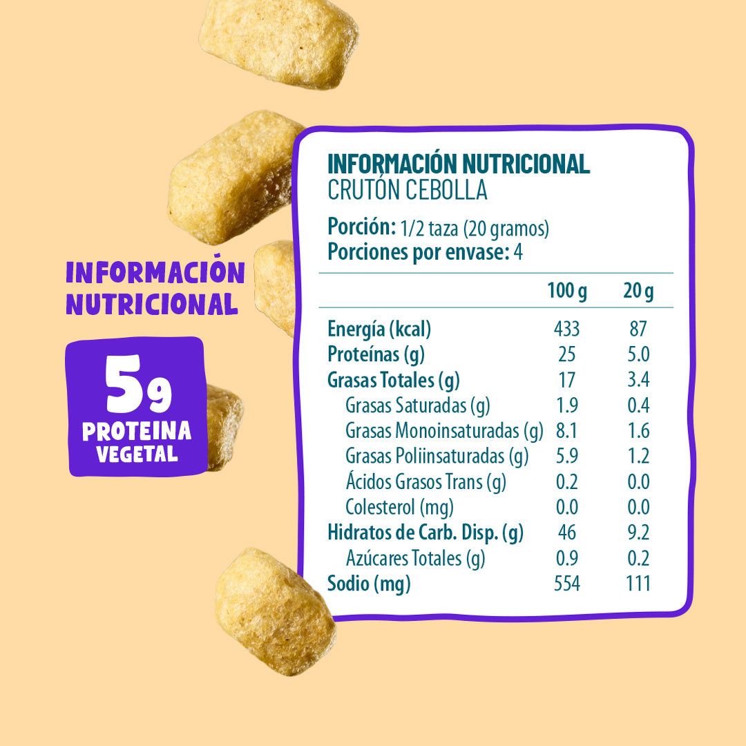 Crutones Protein Cebolla 80g (3 unidades)