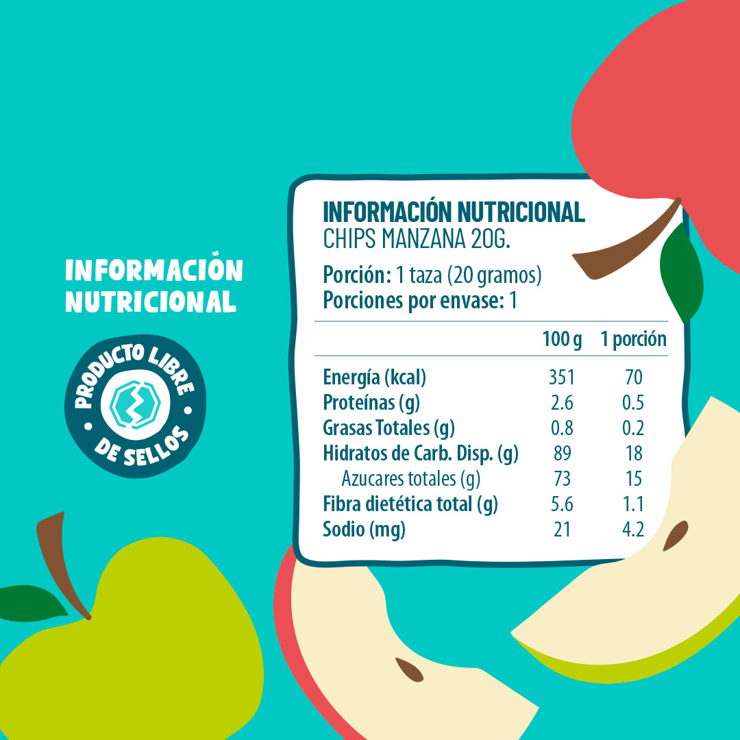 Chips Liofilizadas Manzana 20g Liofilizada (4 Unidades)