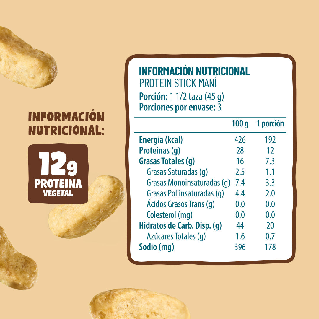 Protein Sticks Maní 140g (Tamaño XL)