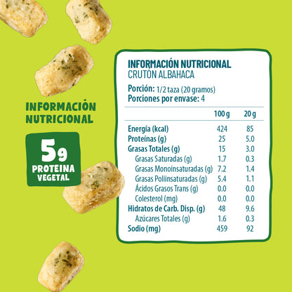 Crutones Protein Albahaca 80g (3 Unidades)