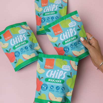 CHIPS DE MANZANA 20GR LIOFILIZADA (4 UNIDADES)