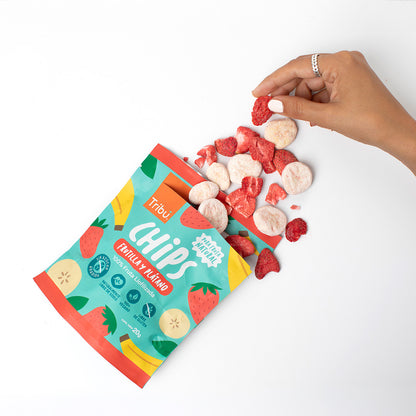 Chips Liofilizadas Frutilla Plátano 20g (4 Unidades)