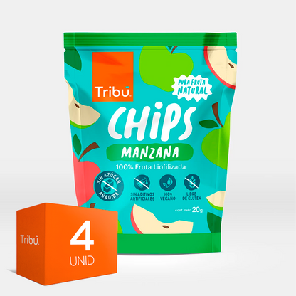 CHIPS DE MANZANA 20GR LIOFILIZADA (4 UNIDADES)