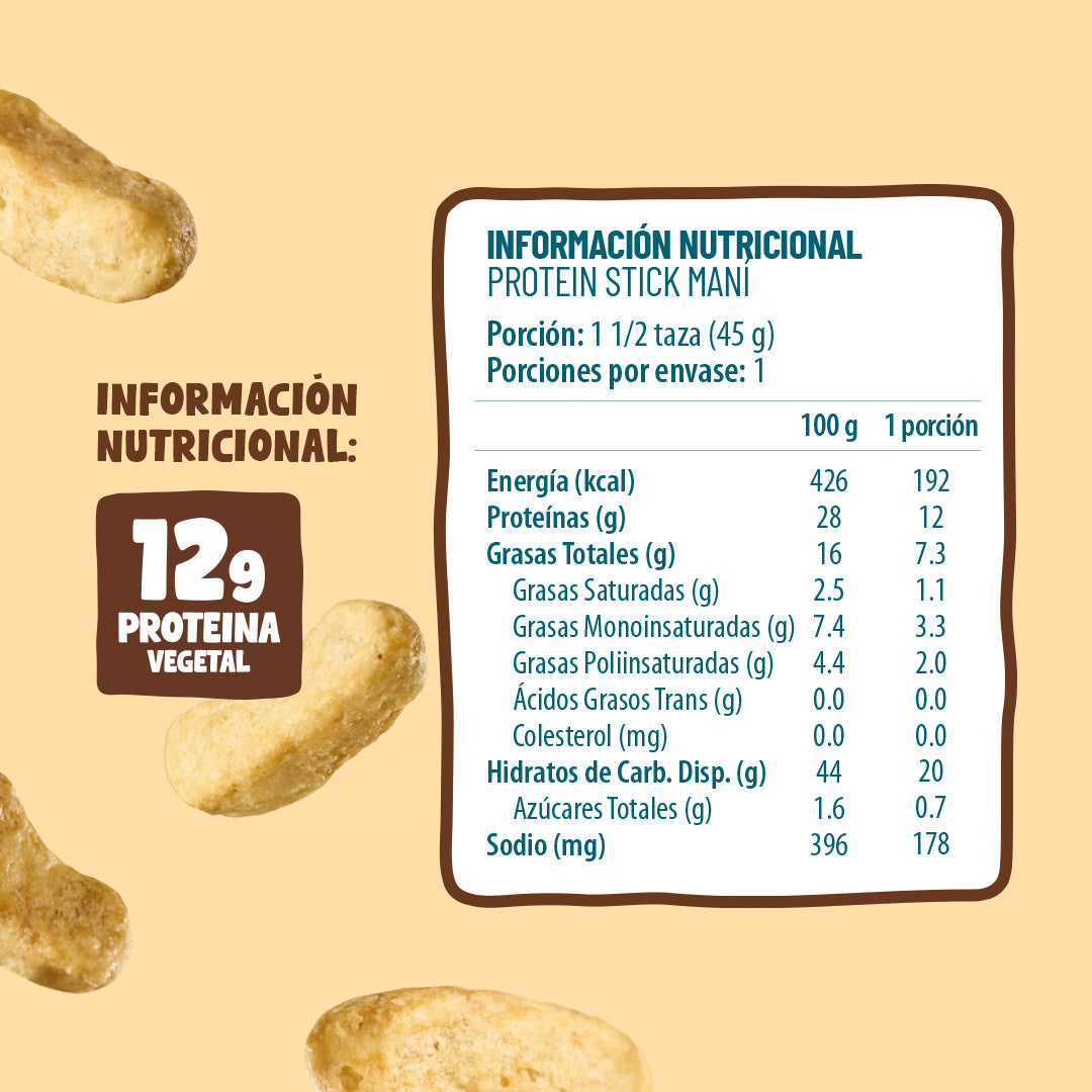 Protein Sticks Maní 45g (5 Unidades)