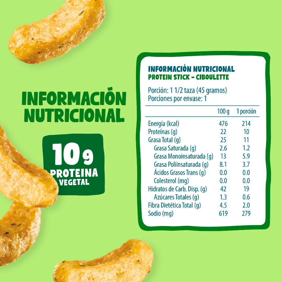 PROTEIN STICKS DE CIBOULETTE 45GR (5 UNIDADES)