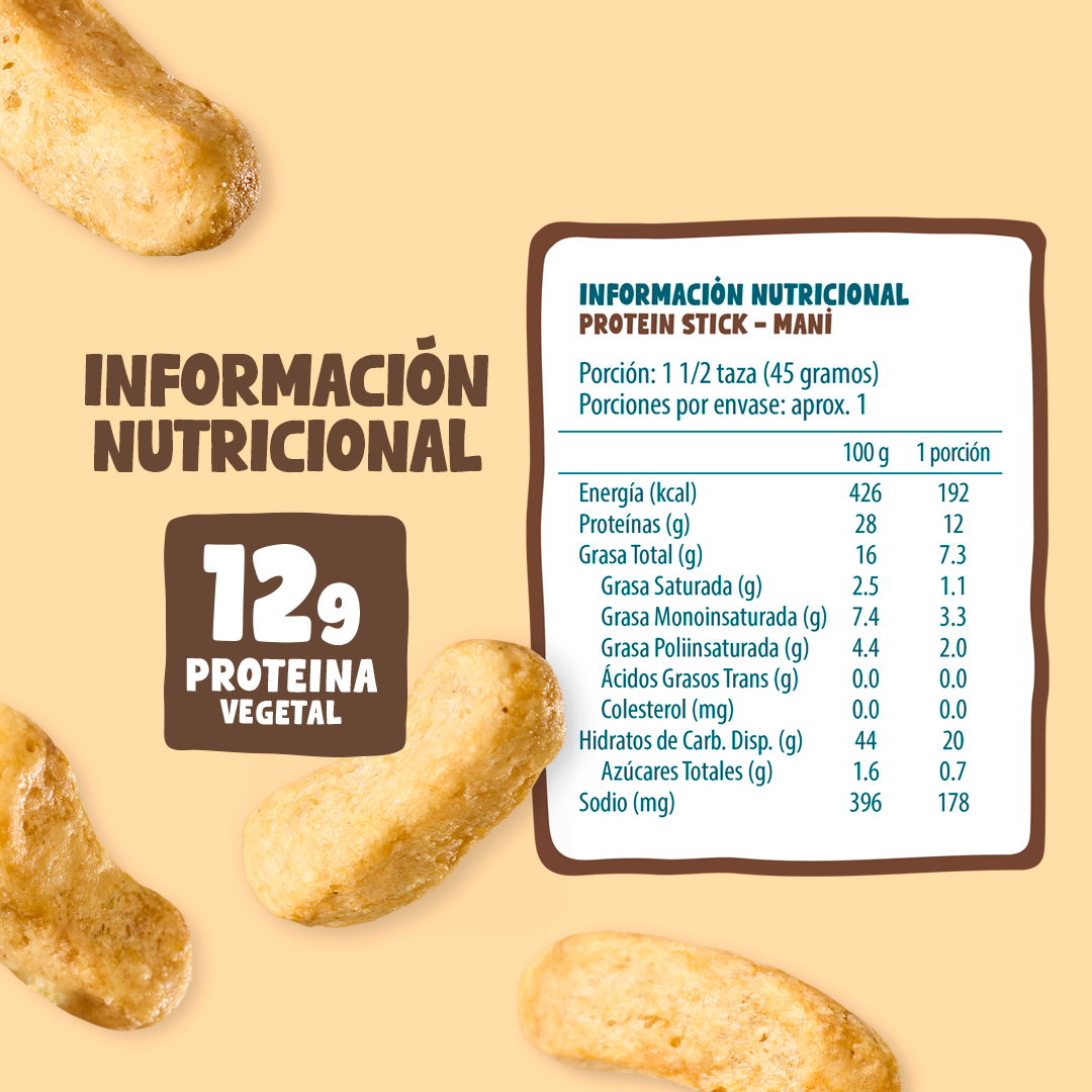 PROTEIN STICKS DE MANI 45GR (5 UNIDADES)