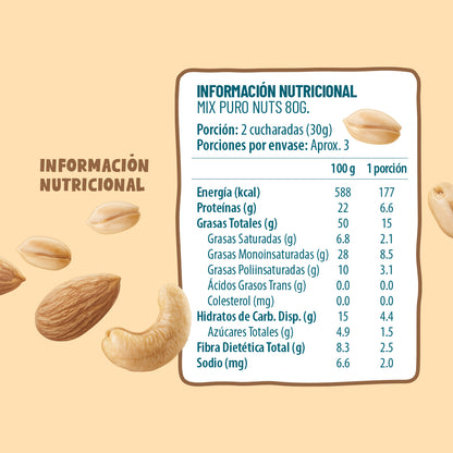 Mix Puro Nuts 80g (4 Unidades)