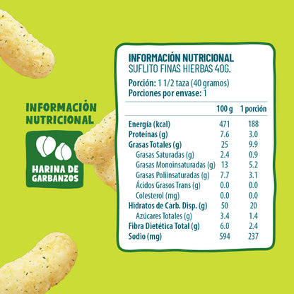 Suflitos Finas Hierbas 40g (5 Unidades)