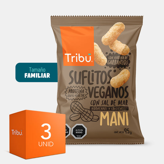 Suflitos Maní Tamaño Familiar 95g (3 Unidades)