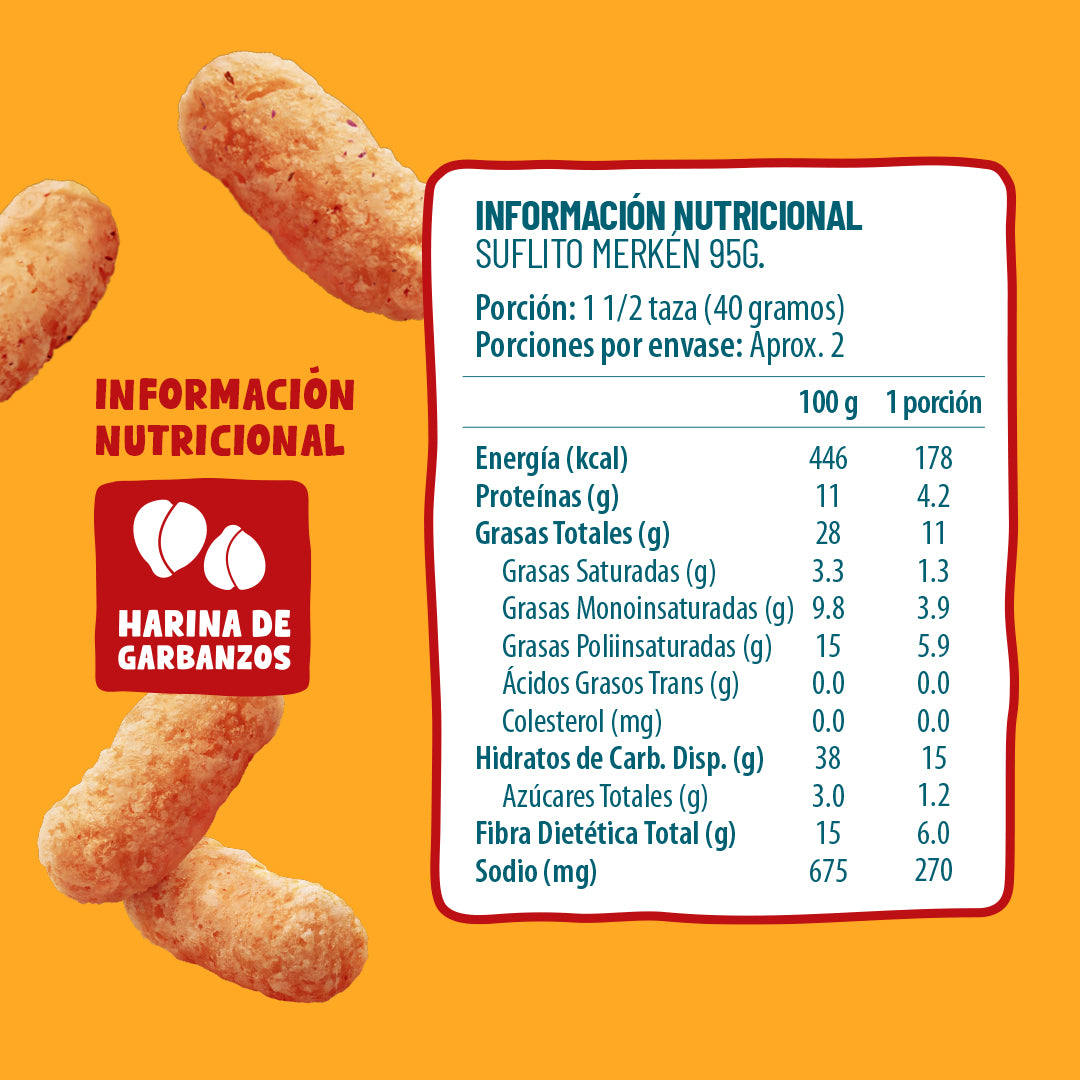 Suflitos Merkén Tamaño Familiar 95g (3 Unidades)
