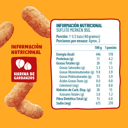 Suflitos Merkén Tamaño Familiar 95g (3 Unidades)