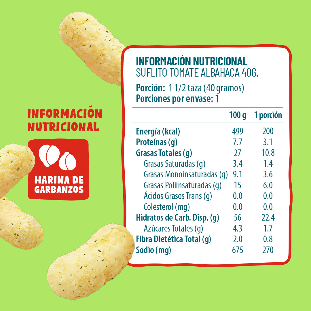 Suflitos Tomate Albahaca 40g (5 Unidades)