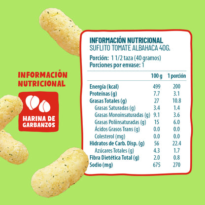 Suflitos Tomate Albahaca 40g (5 Unidades)