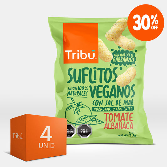 SUFLITOS VEGANOS TOMATE ALBAHACA 95GR (4 UNIDADES)