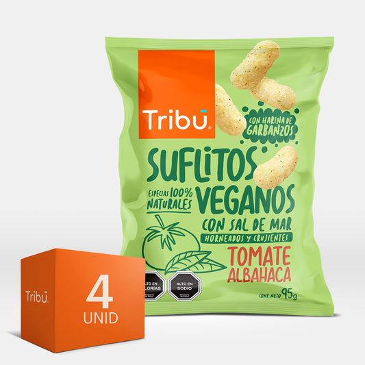 SUFLITOS VEGANOS TOMATE ALBAHACA 95GR (4 UNIDADES)