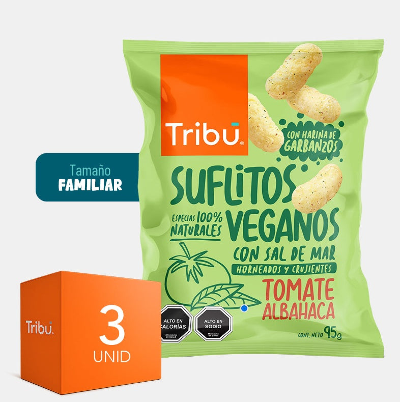 SUFLITO SABOR TOMATE ALBAHACA TRIBU 95G (3 Unidades)